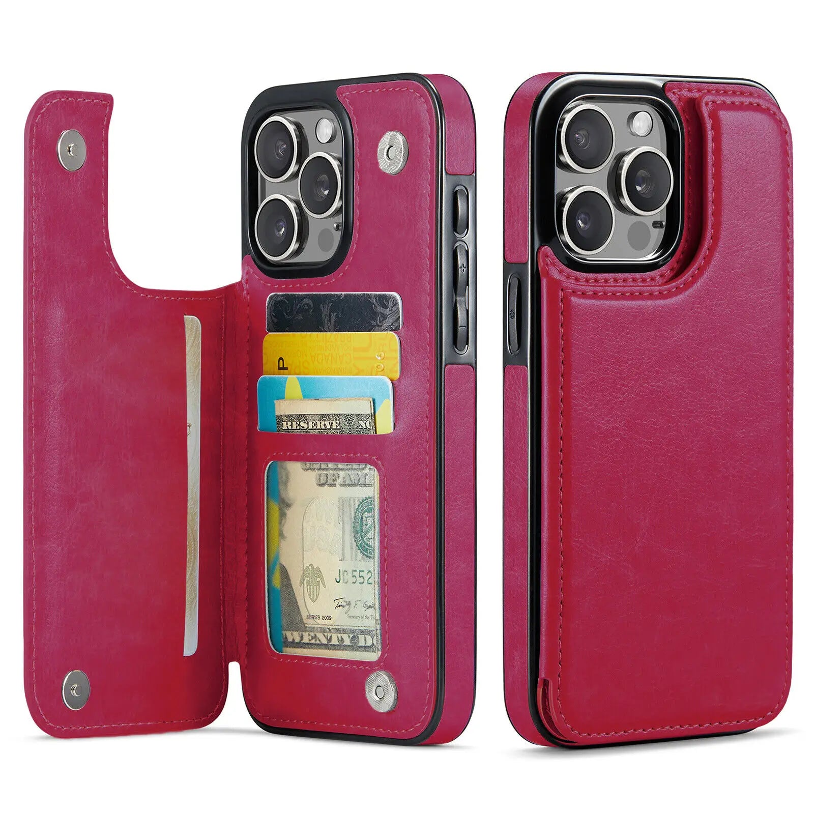 WeFor PU Leather Flip Wallet Case for iPhone X–16