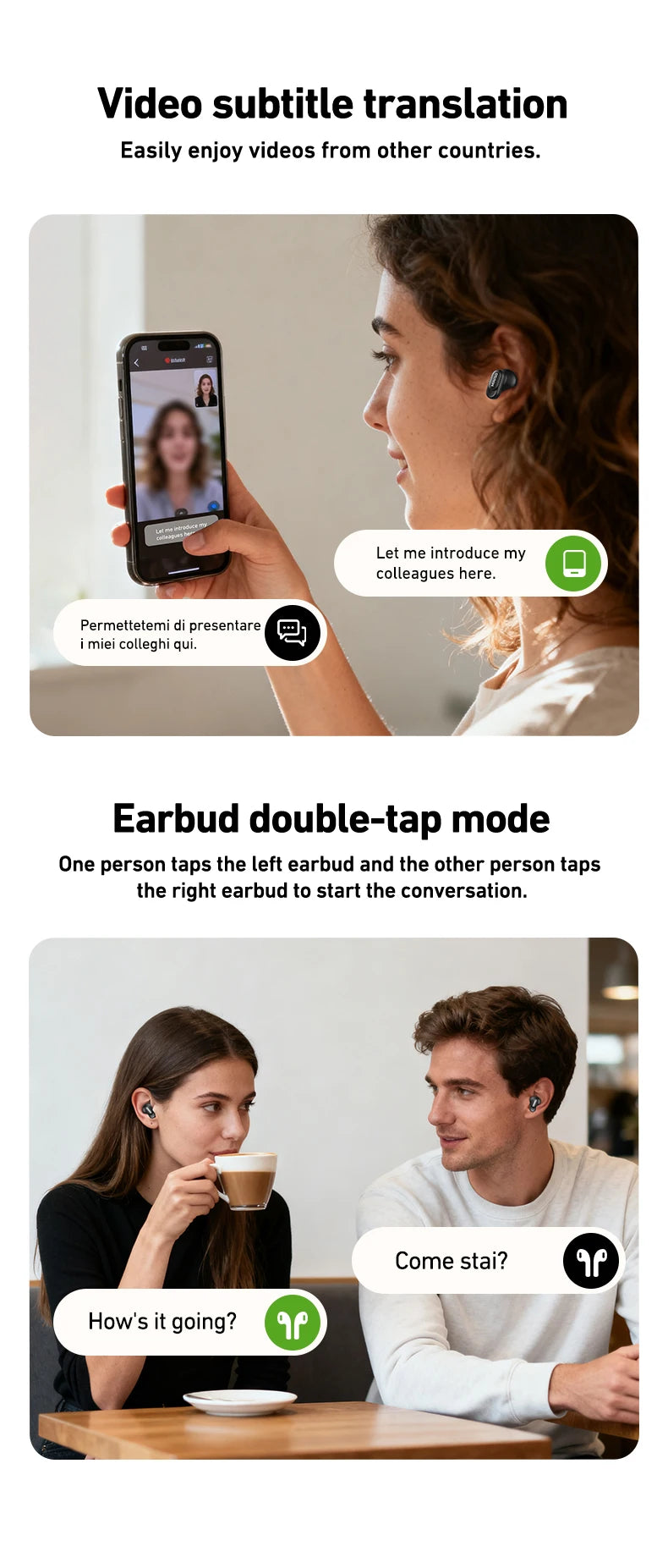 HTC NE79 TWS Wireless Bluetooth Earphones: AI Translator Earbuds Noise Cancellation Long Battery Life Premium Audio Headphones