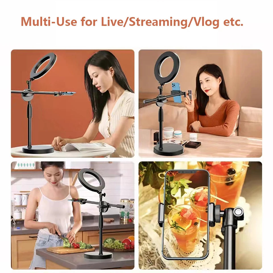 Tabletop Tripod & Overhead Phone Mount for Smartphones & DSLR