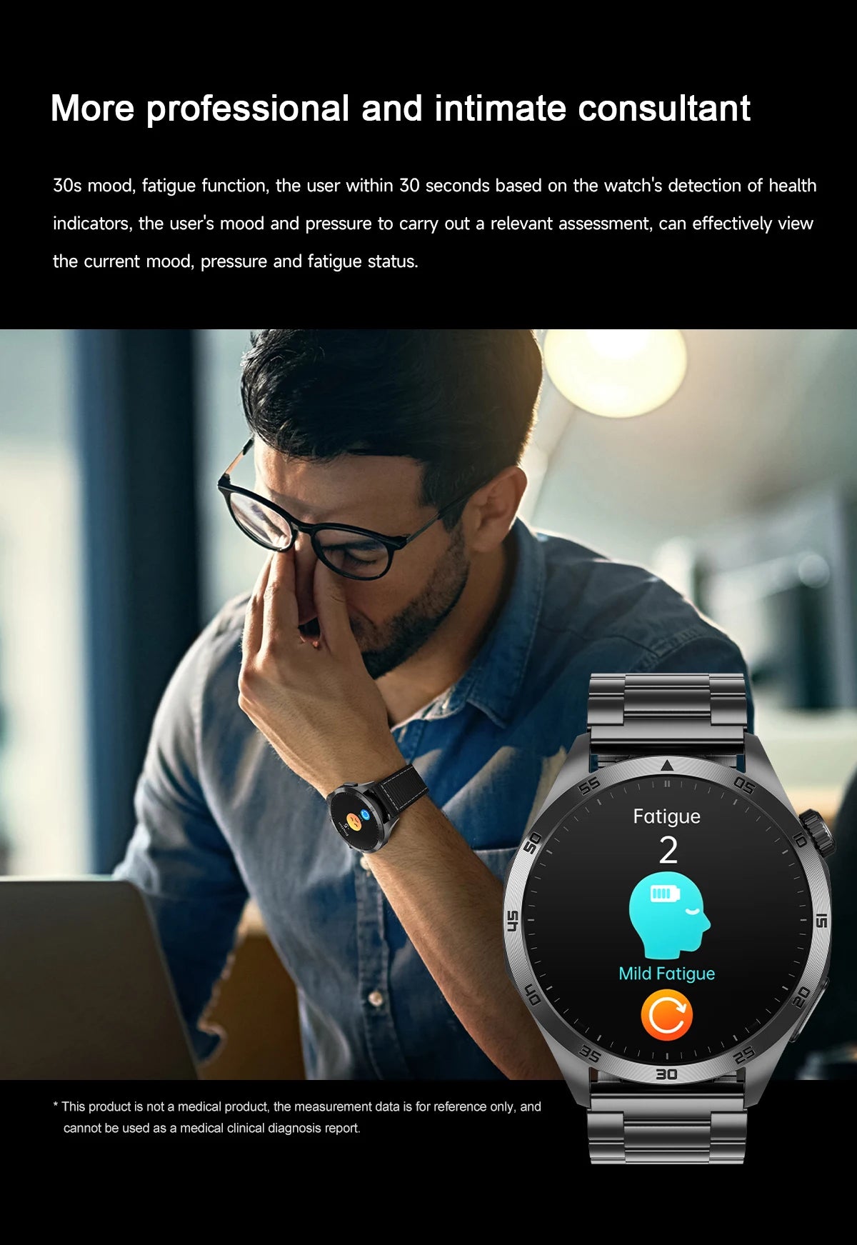 2025New Micro Physical Examination Blood Lipids Uric Acid Blood Pressure Smart Watch ECG+PPG Clock Bluetooth Call Smartwatch Men