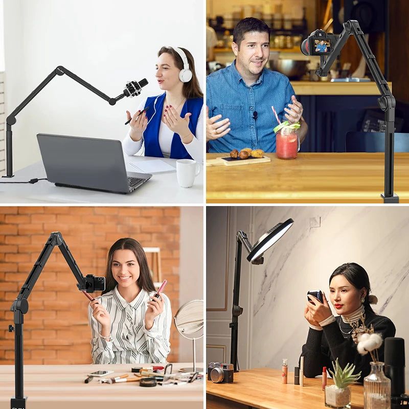 Ulanzi Vijim LS24 Microphone Boom Arm Stand Desktop Adjustable For DSLR Camera Smartphone Fill Light Microphone Holder Mount