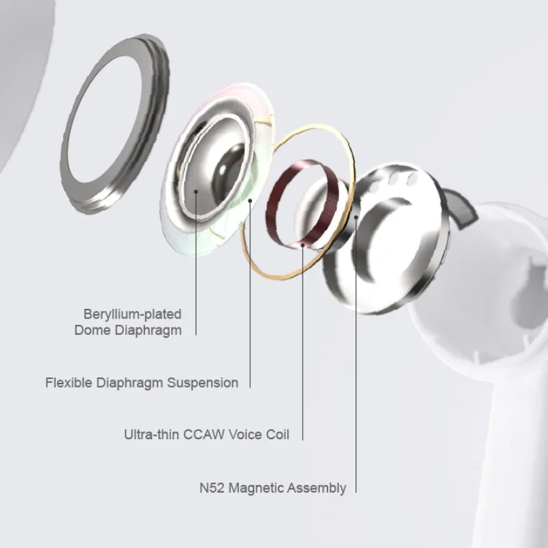 Moondrop Space Travel 2 HiFi Noise-Canceling TWS  Bluetooth 6.0 Compatibility Earphones with Great Call Quality