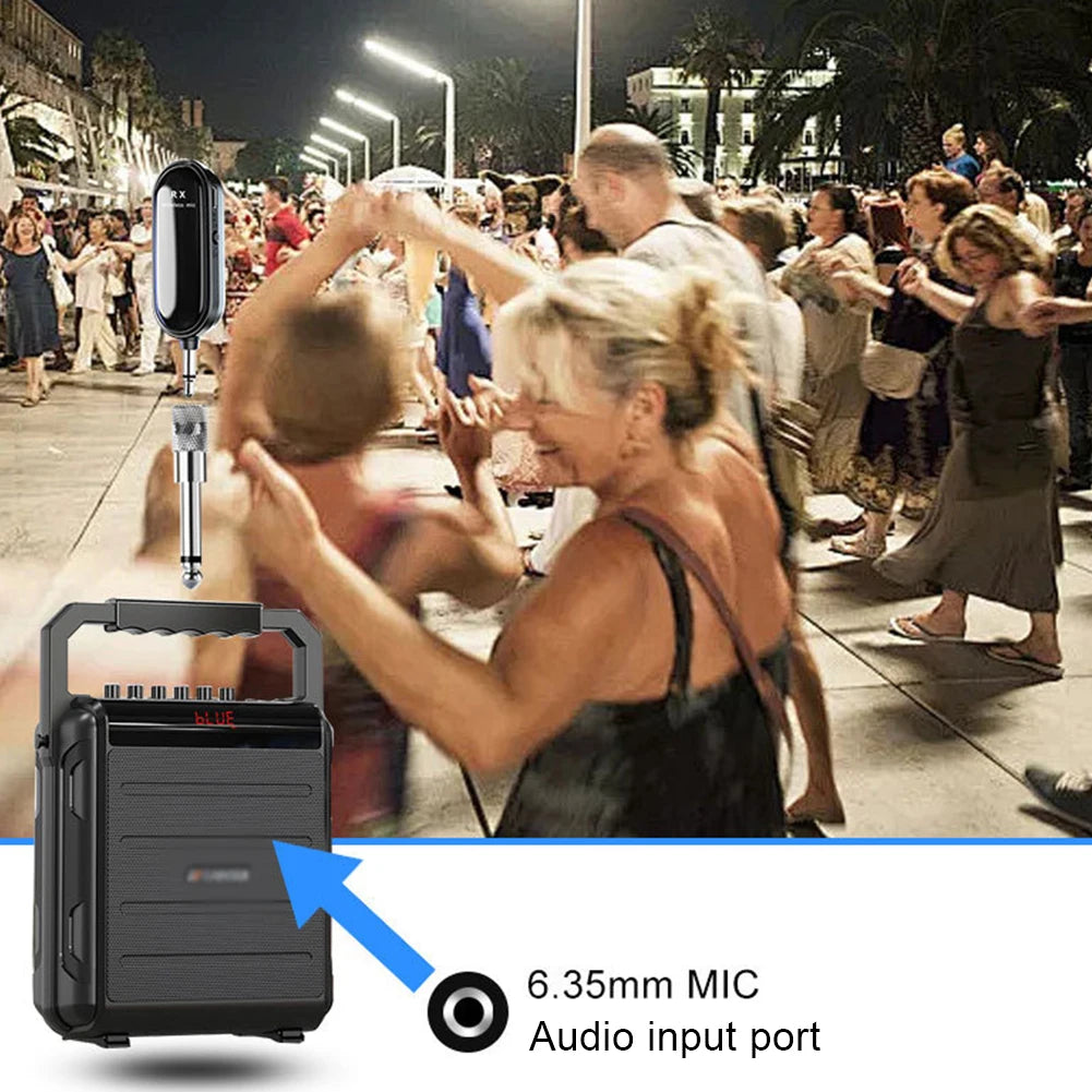 2.4G Wireless Handheld Headset Mic System Long Range Voice Amplifier for Stage Speakers 2-in-1 Microphone for Teaching And Speakers