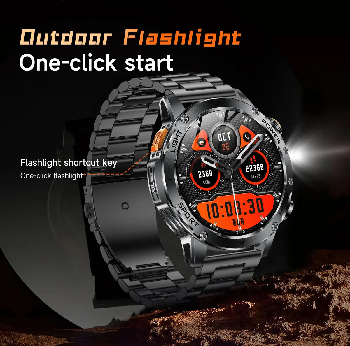 2026 New TREX3 1000mAh Large Battery Durable Adult Smart Watch Sports Fitness Waterproof LED Flashlight Call Smartwatchs For Men