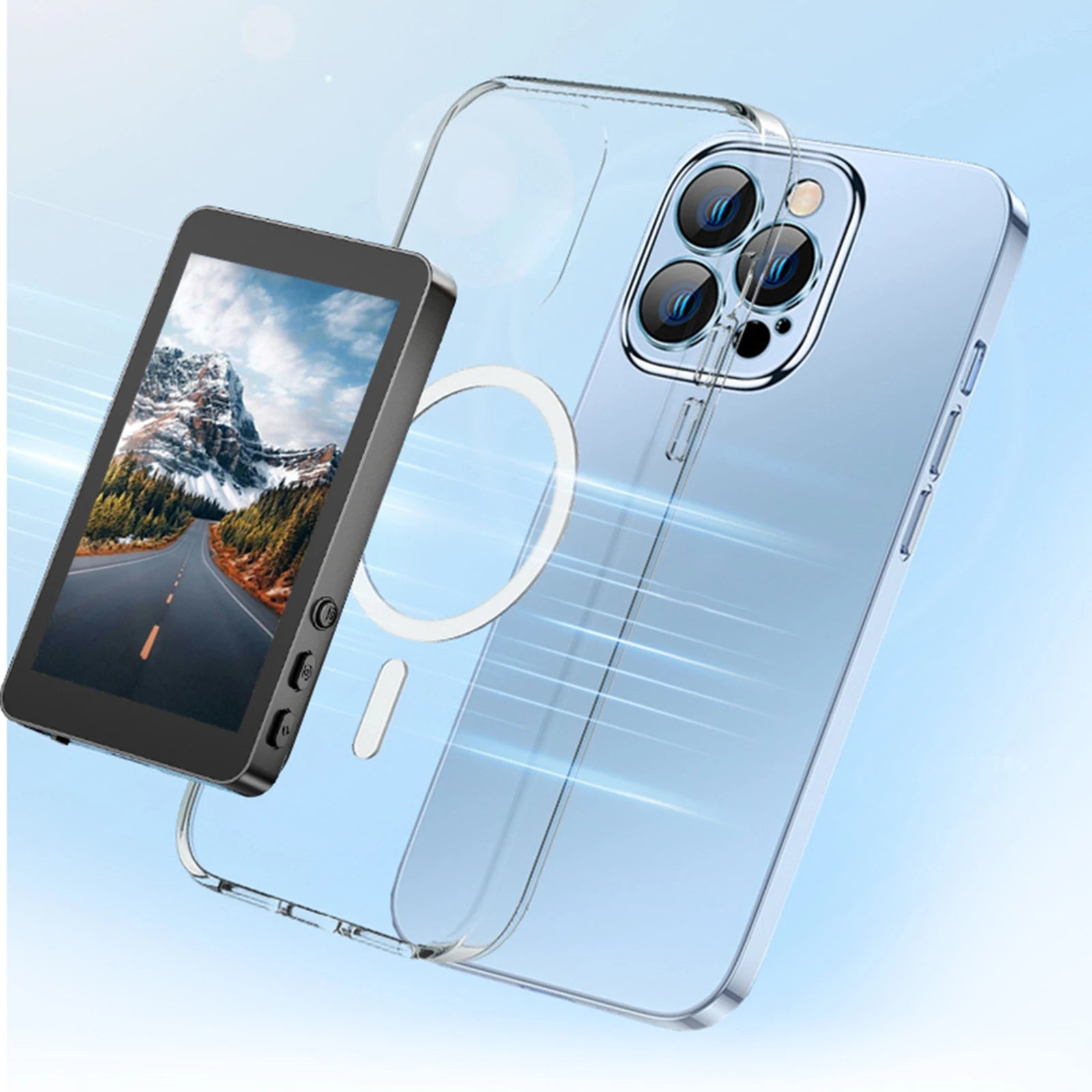Magnetic Smartphone Monitor Screen – Rear Camera Vlog & Selfie Display for Live Streaming & Video Recording (Android & iPhone)