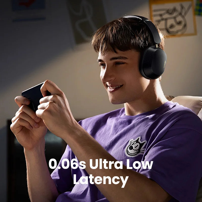 UGREEN Max5c Wireless Bluetooth Headphones ANC 43dB Active Noise Cancellation Hi-Res LDAC 75H Spatial Audio Earphones Headset