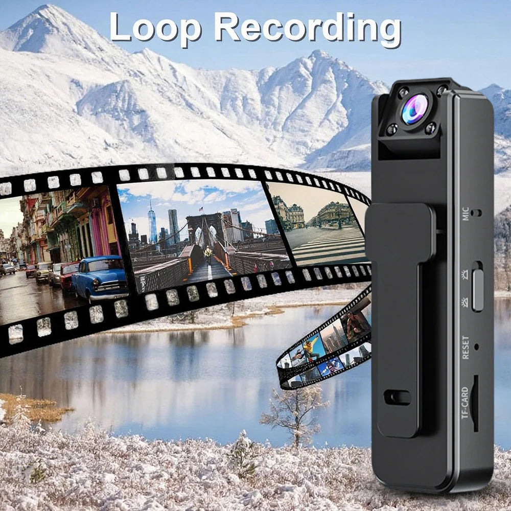1080P Mini Body Camera with Audio & Video – Thumb Size Wearable Action Cam, Hands‑Free Waterproof Portable Camcorder
