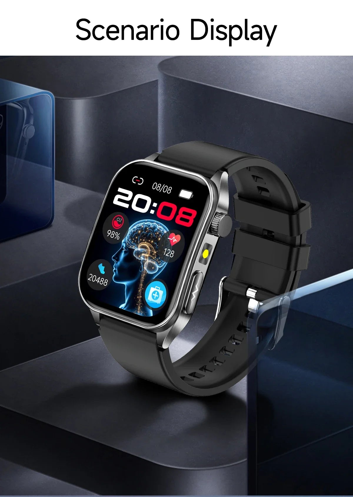 New Laser Treatment Three High Smart Watch Men ECG Heart Rate Uric Acid Health Tracker 1.95 inches Sapphire Glass SmartBracelet