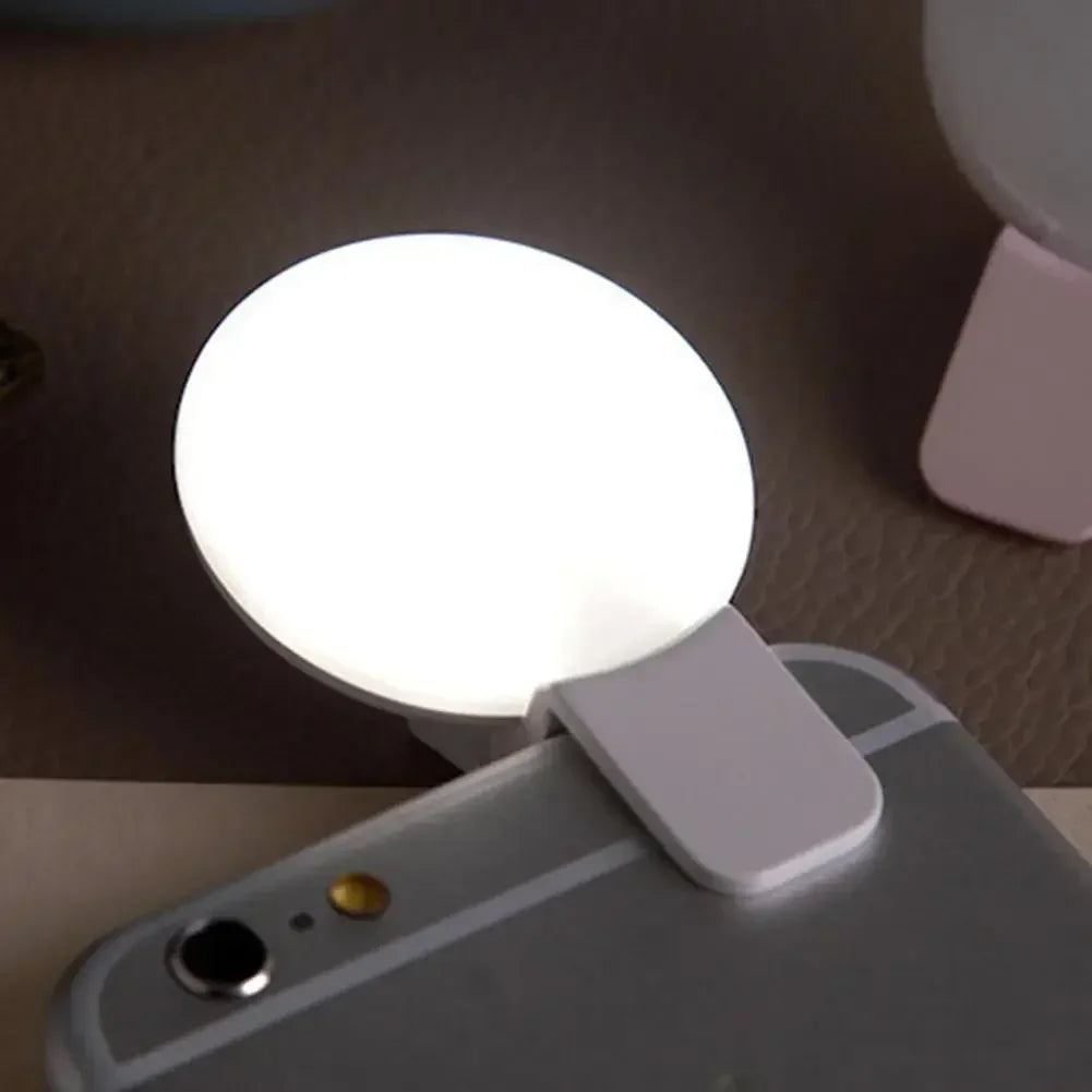 Portable Mini LED Selfie Ring Light for Mobile Phone with Three Stop Dimming Circle Photography Clip Durable Fill Light for All Mobiles