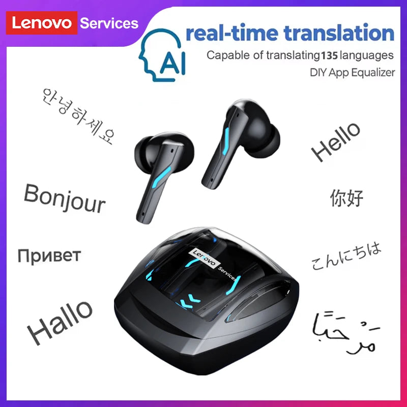 Choice Lenovo GT100 TWS Bluetooth 6.0 Gaming Earbuds Ultra Low Latency Long Endurance Wireless Headphone HD Voice Calls Earphone