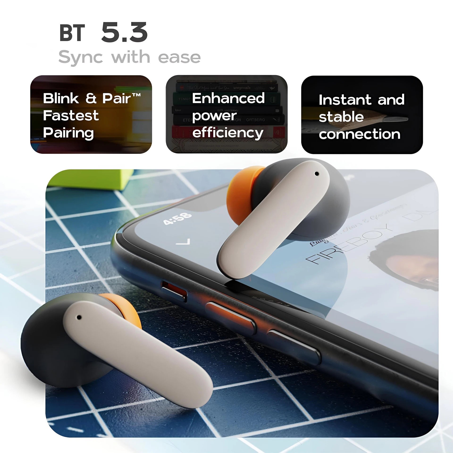 TWS Wireless Earphones 5.4 Bluetooth Ultra-low Latency Dual Microphone ENC Noise Cancelling in Ear Bluetooth Earphones