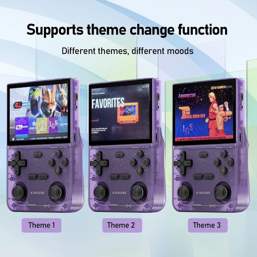 KINHANK K36 Open Source Handheld Game Console 3.5 Inch IPS Screen 9000 Games Emulator for PS1/PSP/DC/N64/SS - 256G Expandable Storage